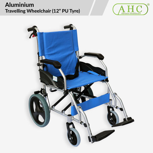 Aluminium Travelling Wheelchair (12" Pu Tyre) - WC803PVC