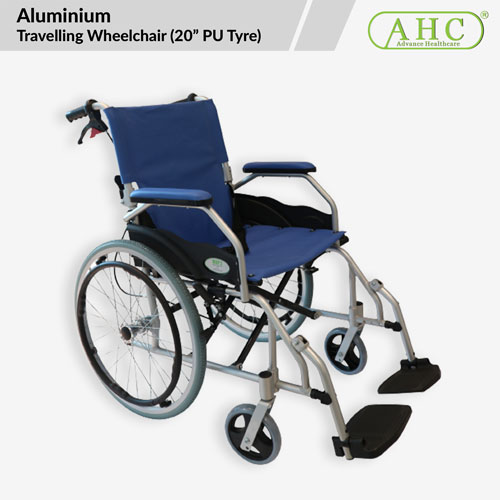 Aluminium Travelling Wheelchair (20″ Pu Tyre) - WC866PVC