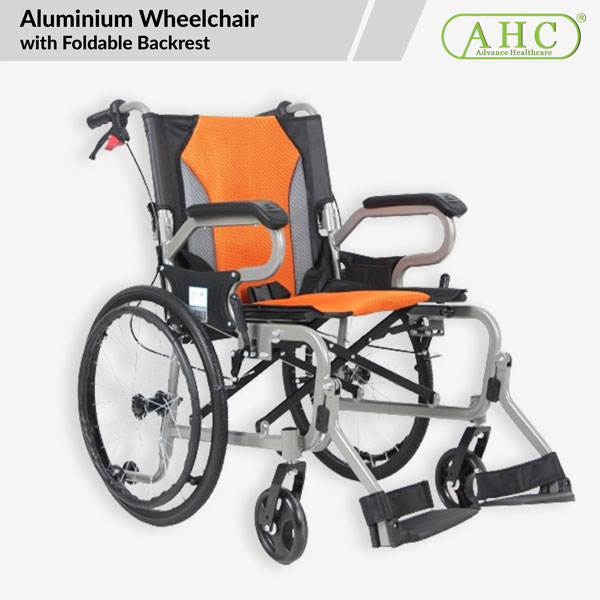 Aluminium Wheelchair with Foldable Backrest