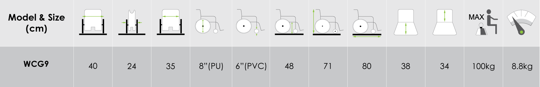 Travelling Wheelchair (WCG9)